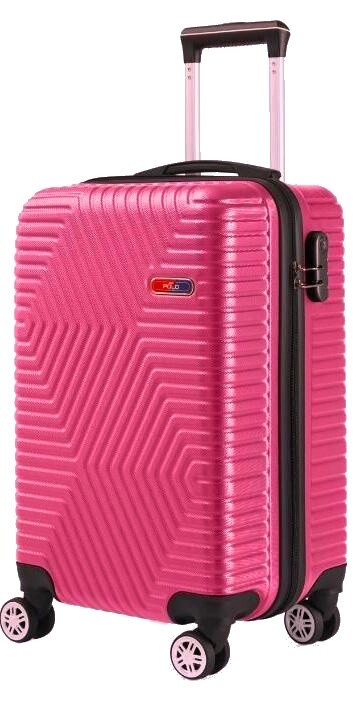 Мала пластикова валіза на колесах 45L GD Polo рожева від компанії інтернет-магазин "БИТПРОМТОРГ" - фото 1