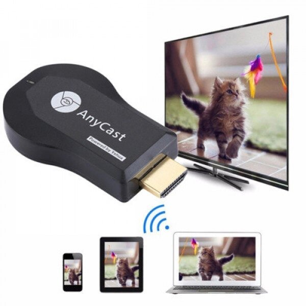 Медіаплеєр ресивер для проекторів та ТВ AnyCast M9 Plus TV Stick із вбудованим Wi-Fi модулем від компанії інтернет-магазин "БИТПРОМТОРГ" - фото 1