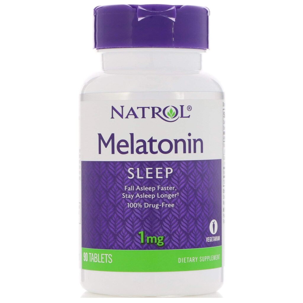 Мелатонін, Natrol, Melatonin, 1 мг, 90 таблеток (24656) від компанії інтернет-магазин "БИТПРОМТОРГ" - фото 1