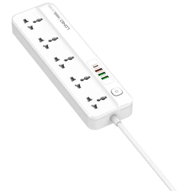 Мережевий подовжувач з USB LDNIO SC5415 3USB Type-C 5 розеток 2 м White від компанії інтернет-магазин "БИТПРОМТОРГ" - фото 1