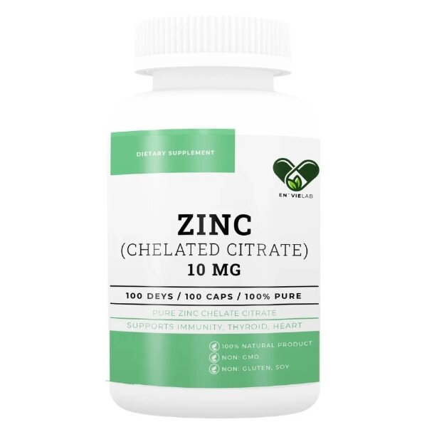 Мікроелемент Цинк En`vie Lab Zinc cahelated citrate 10 mg 100 Caps від компанії інтернет-магазин "БИТПРОМТОРГ" - фото 1