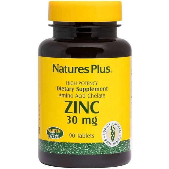 Мікроелемент Цинк Nature's Plus Zinc 30 mg 90 Tabs NTP3641 від компанії інтернет-магазин "БИТПРОМТОРГ" - фото 1