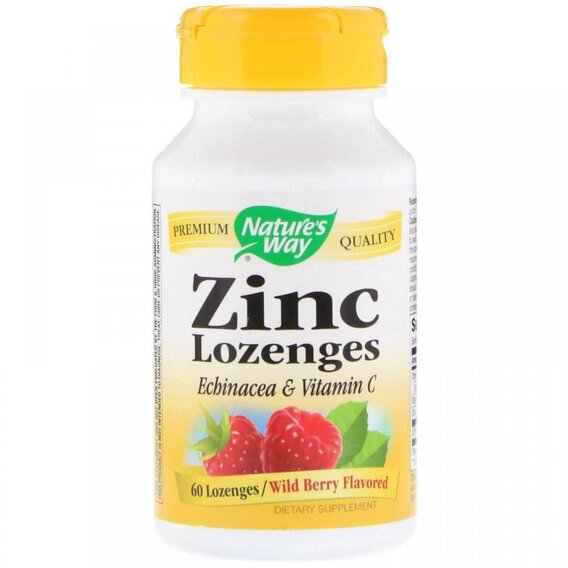 Мікроелемент Цинк Nature's Way Zinc Lozenges 60 Lozenges Wild berry flavor від компанії інтернет-магазин "БИТПРОМТОРГ" - фото 1