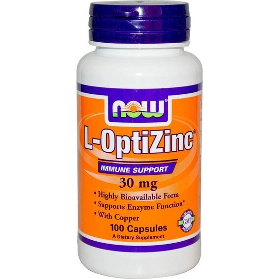 Мікроелемент Цинк NOW Foods L-OptiZinc 30 mg 100 Caps від компанії інтернет-магазин "БИТПРОМТОРГ" - фото 1