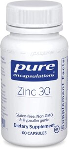 Мікроелемент Цинк Pure Encapsulations Zinc 30 mg 60 Caps PE-00252