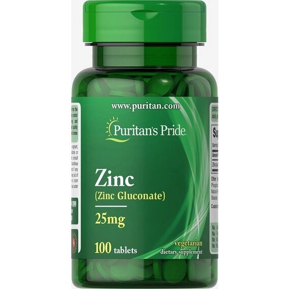 Мікроелемент Цинк Puritan's Pride Zinc Gluconate 25 mg 100 Tabs від компанії інтернет-магазин "БИТПРОМТОРГ" - фото 1