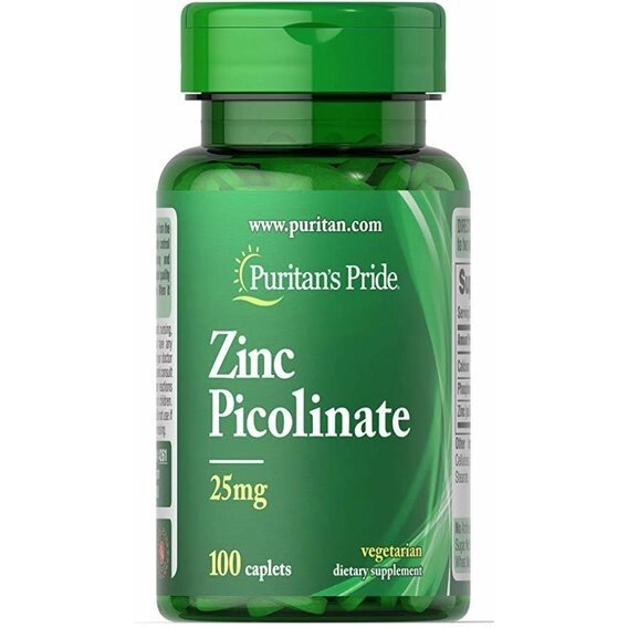 Мікроелемент Цинк Puritan's Pride Zinc Picolinate 25 mg 100 Caplets від компанії інтернет-магазин "БИТПРОМТОРГ" - фото 1