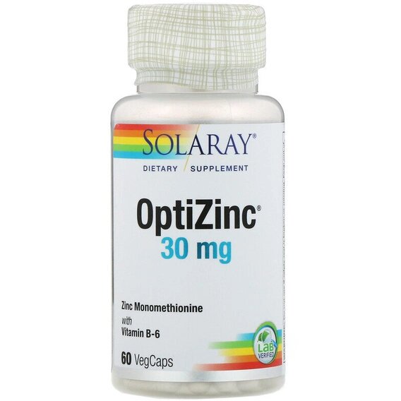 Мікроелемент Цинк Solaray OptiZinc 30 mg 60 Veg Caps SOR04707 від компанії інтернет-магазин "БИТПРОМТОРГ" - фото 1