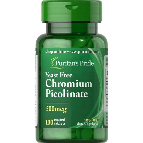 Мікроелемент Хром Puritan's Pride Chromium Picolinate Yeast Free 500 mcg 100 Tabs від компанії інтернет-магазин "БИТПРОМТОРГ" - фото 1