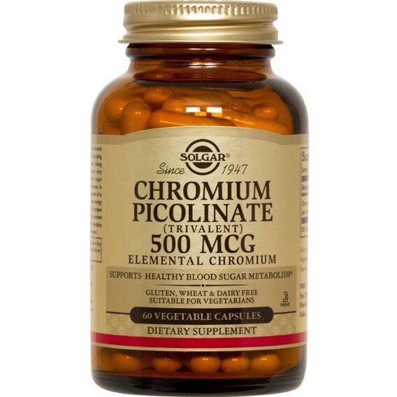 Мікроелемент Хром Solgar Chromium Picolinate 500 mcg 60 Veg Caps від компанії інтернет-магазин "БИТПРОМТОРГ" - фото 1