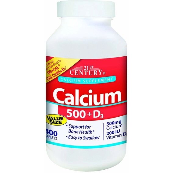 Мікроелемент Кальцій 21st Century Calcium 500 + D3 400 Caplets від компанії інтернет-магазин "БИТПРОМТОРГ" - фото 1