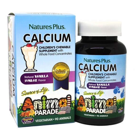 Мікроелемент Кальцій Nature's Plus Animal Parade Calcium (sugar free) 90 Chewable Tabs Vanilla від компанії інтернет-магазин "БИТПРОМТОРГ" - фото 1