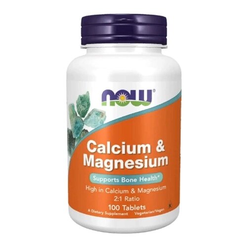 Мікроелемент Кальцій NOW Foods Calcium & Magnesium, 500/250 mg 100 Tabs від компанії інтернет-магазин "БИТПРОМТОРГ" - фото 1