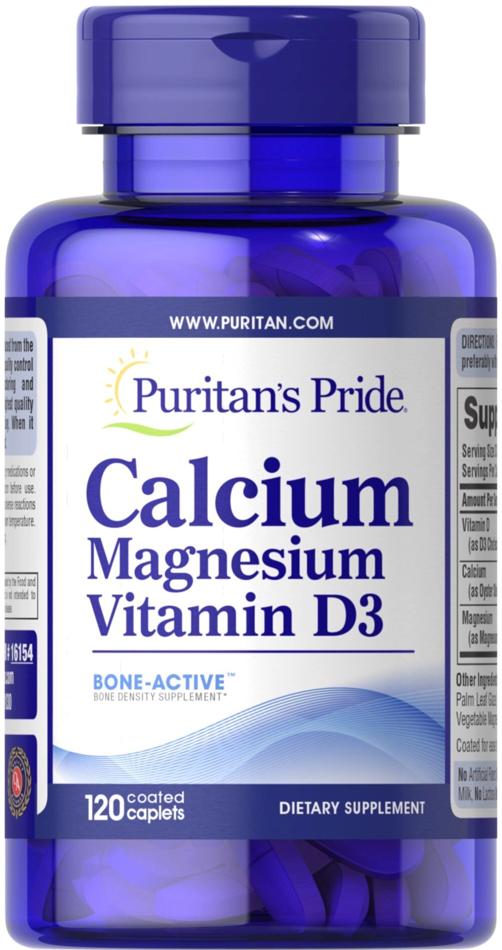 Мікроелемент Кальцій Puritan's Pride Calcium Magnesium with Vitamin D 120 Caplets від компанії інтернет-магазин "БИТПРОМТОРГ" - фото 1