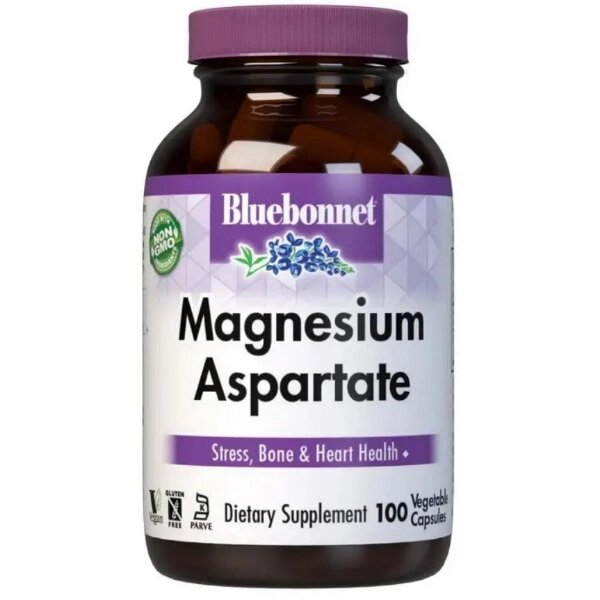 Мікроелемент Магній Bluebonnet Nutrition Magnesium Aspartate 100 Veg Caps від компанії інтернет-магазин "БИТПРОМТОРГ" - фото 1