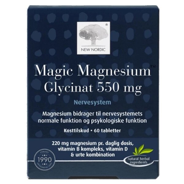 Мікроелемент Магній New Nordic Magic Magnesium Glycinat 550 mg 60 Tabs від компанії інтернет-магазин "БИТПРОМТОРГ" - фото 1