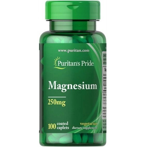 Мікроелемент Магній Puritan's Pride Magnesium 250 mg 100 Caplets PTP-15830 від компанії інтернет-магазин "БИТПРОМТОРГ" - фото 1