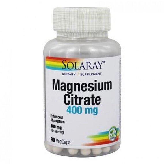 Мікроелемент Магній Solaray Magnesium Citrate 400 mg 90 Veg Caps SOR-46301 від компанії інтернет-магазин "БИТПРОМТОРГ" - фото 1