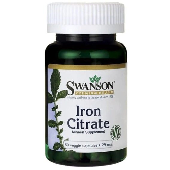 Мікроелемент Залізо Swanson Iron citrate 25 mg 60 Veg Caps SWA-11377 від компанії інтернет-магазин "БИТПРОМТОРГ" - фото 1