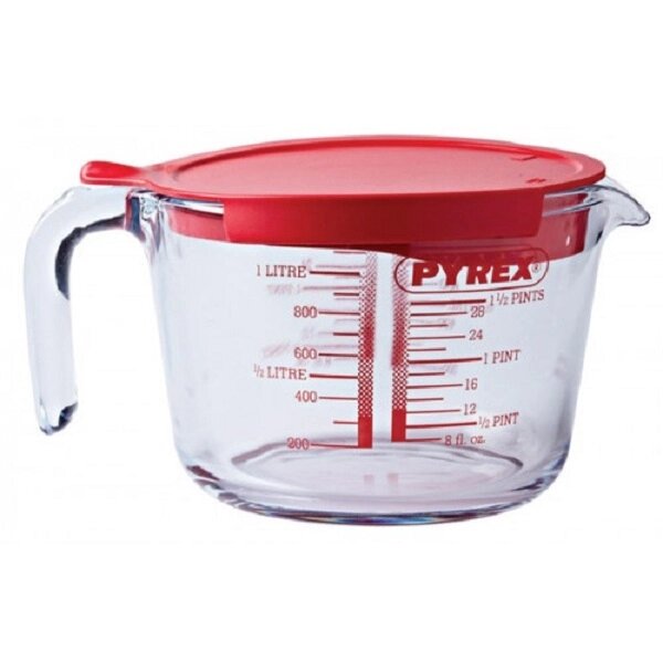 Мірна склянка з кришкою 1 л Pyrex Classic 264P000/7046 від компанії інтернет-магазин "БИТПРОМТОРГ" - фото 1