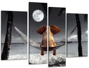 Модульна картина Poster-land Абстракція Слон під Місяцем (75x118 см) Art-623_4