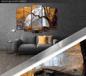 Модульна картина Poster-land у вітальню / спальню Осінній водоспад Art-329_5 ( 80х118см ) Poster-land