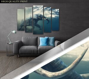 Модульна картина Poster-land у вітальню / спальню Слон під водою Art-317_5 ( 80х118см ) Poster-land
