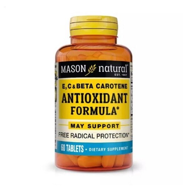 Мультивітаміни Mason Natural E C & Beta Carotine Antioxidant Formula 60 Tabs від компанії інтернет-магазин "БИТПРОМТОРГ" - фото 1