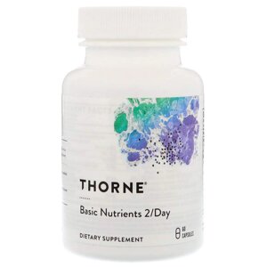 Мультивітаміни без заліза, Thorne Research, Basic Nutrients 2/Day, 60 капсул (4987)