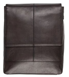 Чоловіча вертикальна шкіряна сумка-листоноша Livergy IAN317180 Темно-коричнева