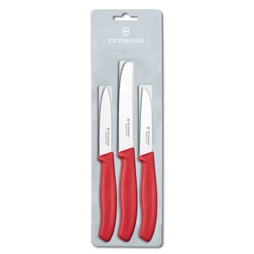 Набір кухонних овочевих ножів Victorinox Swiss Classic Paring Set 3 шт Червоний (6.7111.3) від компанії інтернет-магазин "БИТПРОМТОРГ" - фото 1