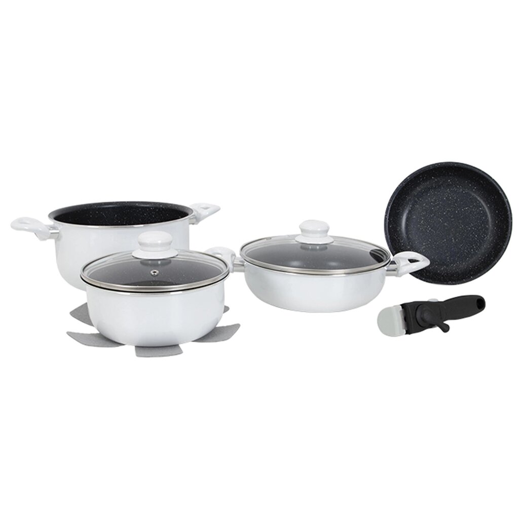 Набір посуду Gimex Cookware Set induction 7 предметів White (6977221) від компанії інтернет-магазин "БИТПРОМТОРГ" - фото 1