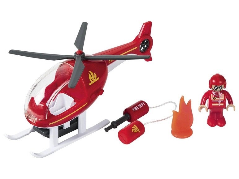 Набір Пожежний вертоліт для дерев'яної залізниці Playtive (Brio, Hape, Viga Toys, IKEA) від компанії інтернет-магазин "БИТПРОМТОРГ" - фото 1