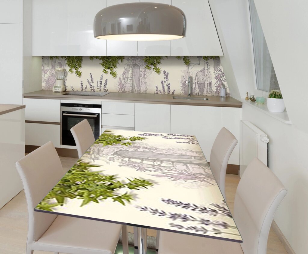 Наклейка 3Д вінілова на стіл Zatarga «Аромати Прованса» 600х1200 мм для будинків, квартир, столів, кав'ярень, кафе від компанії інтернет-магазин "БИТПРОМТОРГ" - фото 1