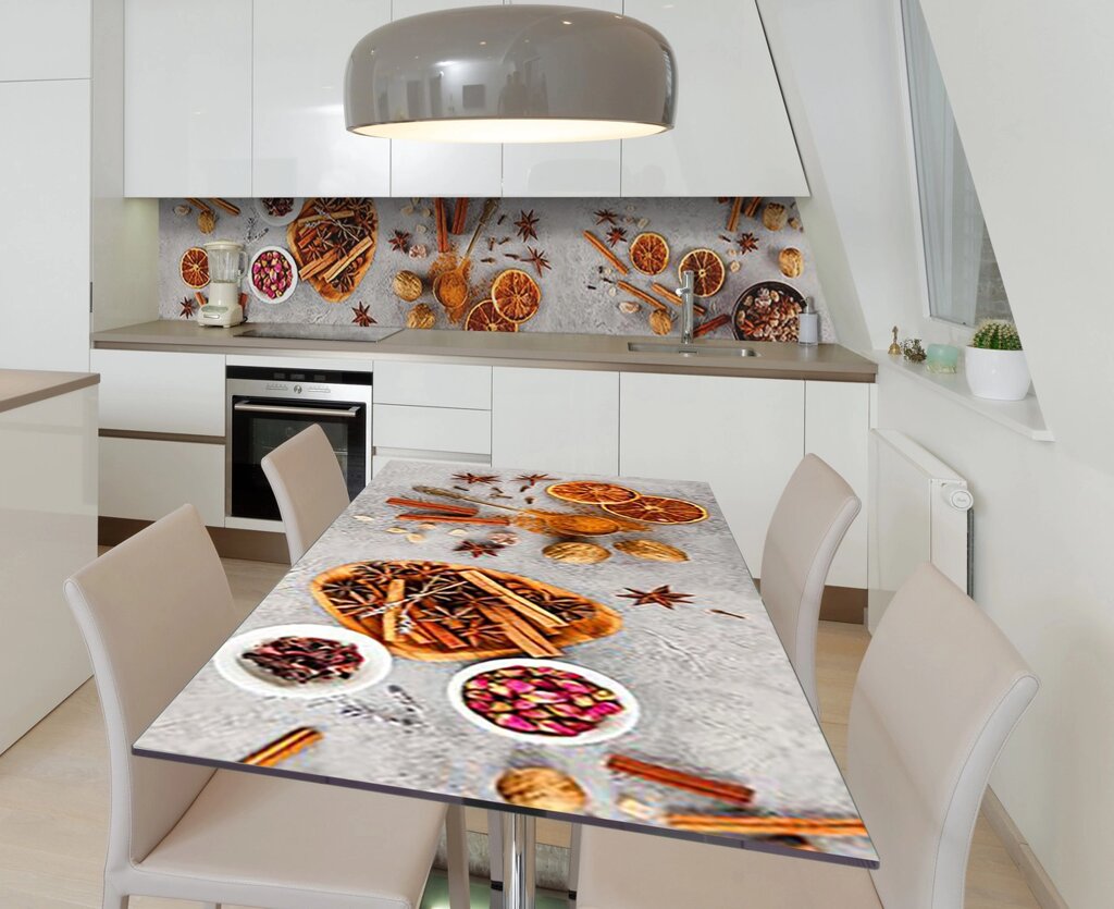 Наклейка 3Д вінілова на стіл Zatarga «Аромати прянощів» 600х1200 мм для будинків, квартир, столів, кав'ярень, кафе від компанії інтернет-магазин "БИТПРОМТОРГ" - фото 1