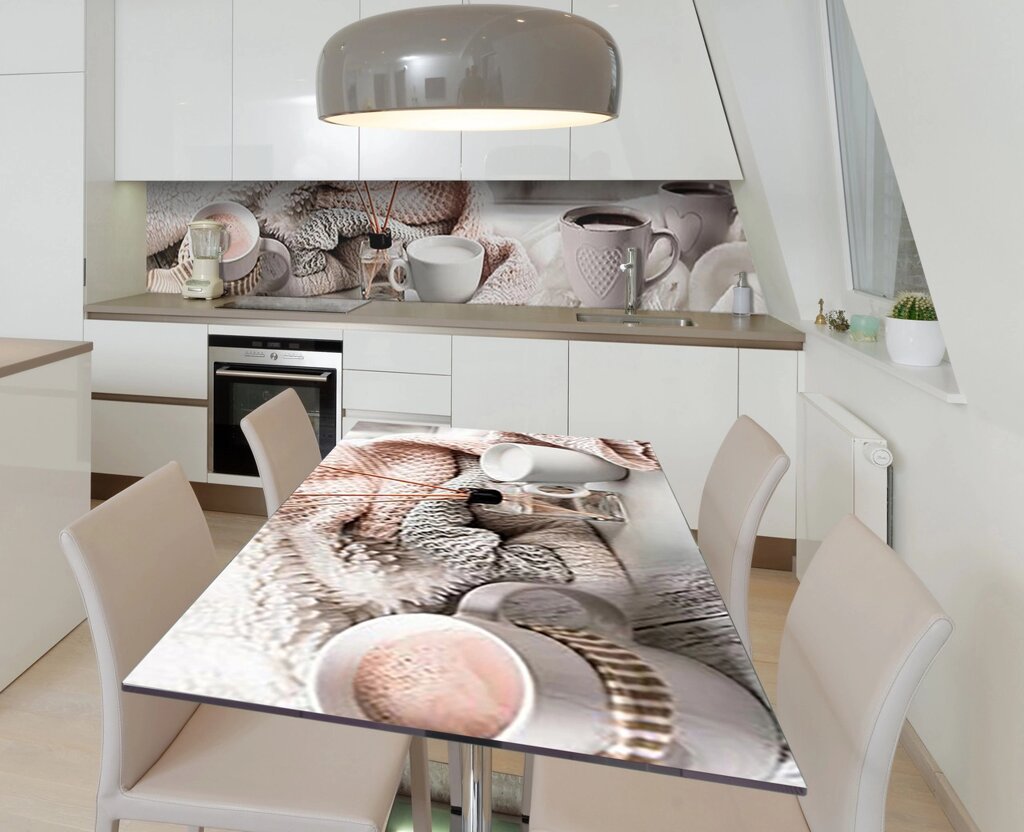 Наклейка 3Д вінілова на стіл Zatarga «Аромати зими» 600х1200 мм для будинків, квартир, столів, кав'ярень, кафе від компанії інтернет-магазин "БИТПРОМТОРГ" - фото 1