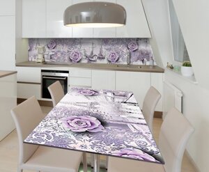 Наклейка 3Д вінілова на стіл Zatarga «3Д Троянди» 600х1200 мм для будинків, квартир, столів, кав'ярень, кафе