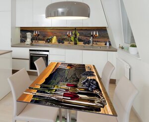 Наліпка 3Д виниловая на стол Zatarga «3Д Вино Долина» 600х1200 мм для домов, квартир, столов, кофейн,