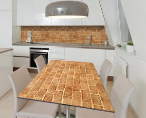 Наліпка 3Д вінілова на стіл Zatarga «Акварельний цегла» 600х1200 мм для будинків, квартир, столів, кофеєнь,