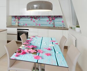 Наліпка 3Д виниловая на стол Zatarga «Бирюзовая доска» 600х1200 мм для домов, квартир, столов, кофейн, кафе