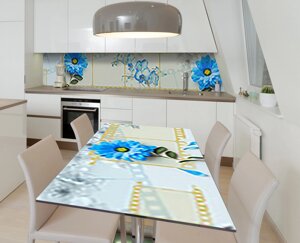 Наліпка 3Д виниловая на стол Zatarga «Бирюзовое кино» 600х1200 мм для домов, квартир, столов, кофейн, кафе