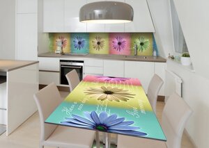 Наліпка 3Д виниловая на стол Zatarga «Бледная радуга» 600х1200 мм для домов, квартир, столов, кофейн, кафе