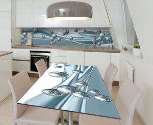 Наклейка 3Д вінілова на стіл Zatarga «Блискучі кулі» 600х1200 мм для будинків, квартир, столів, кофеєнь, кафе
