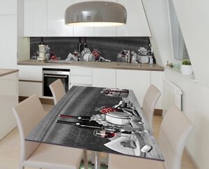 Наліпка 3Д вінілова на стіл Zatarga «Бочка вина» 600х1200 мм для будинків, квартир, столів, кофеєнь, кафе
