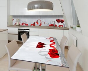 Наліпка 3Д виниловая на стол Zatarga «Бокал любви» 600х1200 мм для домов, квартир, столов, кофейн, кафе