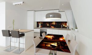 Наліпка 3Д вінілова на стіл Zatarga «Келихи» 600х1200 мм для будинків, квартир, столів, кофеєнь, кафе