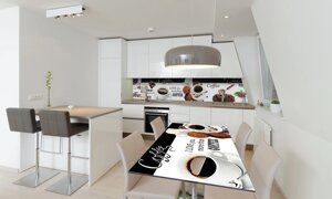 Наліпка 3Д виниловая на стол Zatarga «City Coffee» 600х1200 мм для домов, квартир, столов, кофейн,