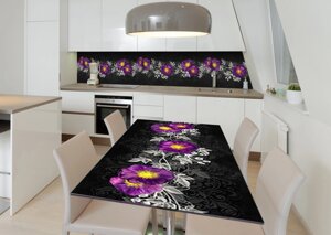 Наліпка 3Д виниловая на стол Zatarga «Цветочная дорожка» 600х1200 мм для домов, квартир, столов, кофейн, кафе