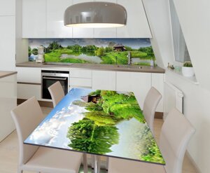 Наліпка 3Д вінілова на стіл Zatarga «Сільська нега» 600х1200 мм для будинків, квартир, столів, кофеєнь, кафе