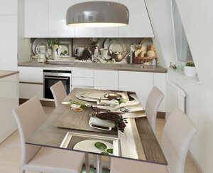 Наліпка 3Д вінілова на стіл Zatarga «Сільський натюрморт» 600х1200 мм для будинків, квартир, столів, кофеєнь,
